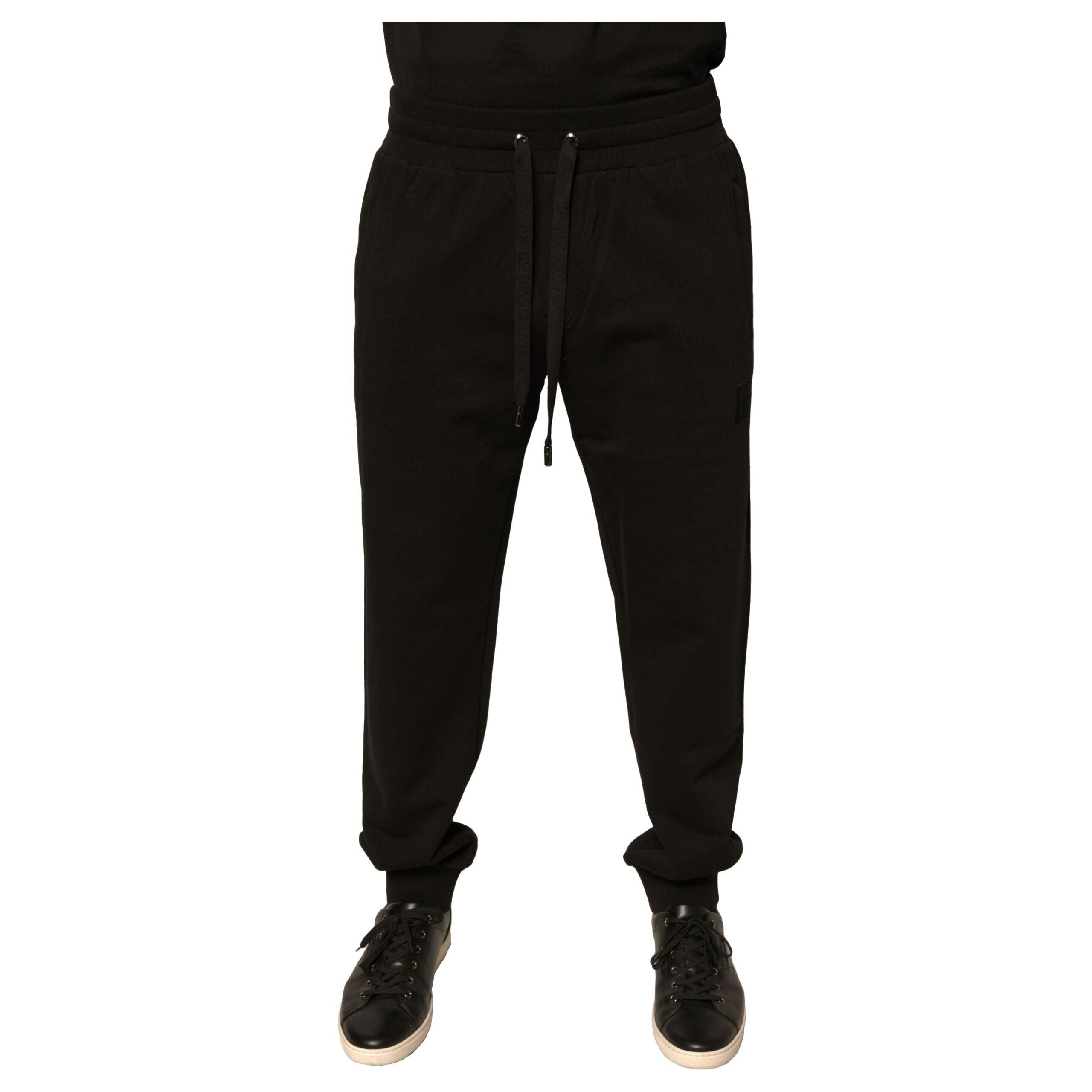Dolce & Gabbana Black Cotton Jogger Sweatpants Pants Luxury