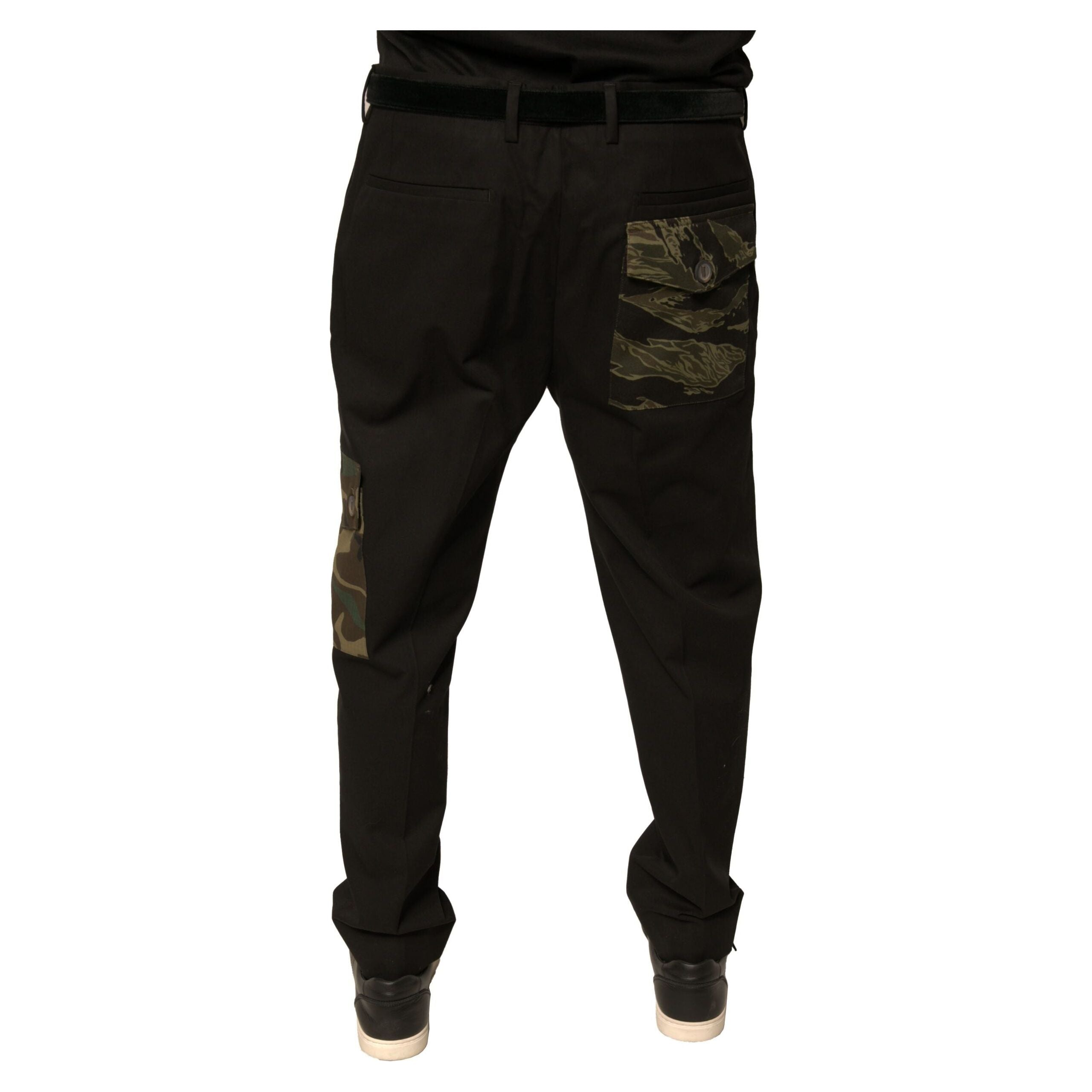 Dolce & Gabbana Black Cotton Cargo Casual Pants
