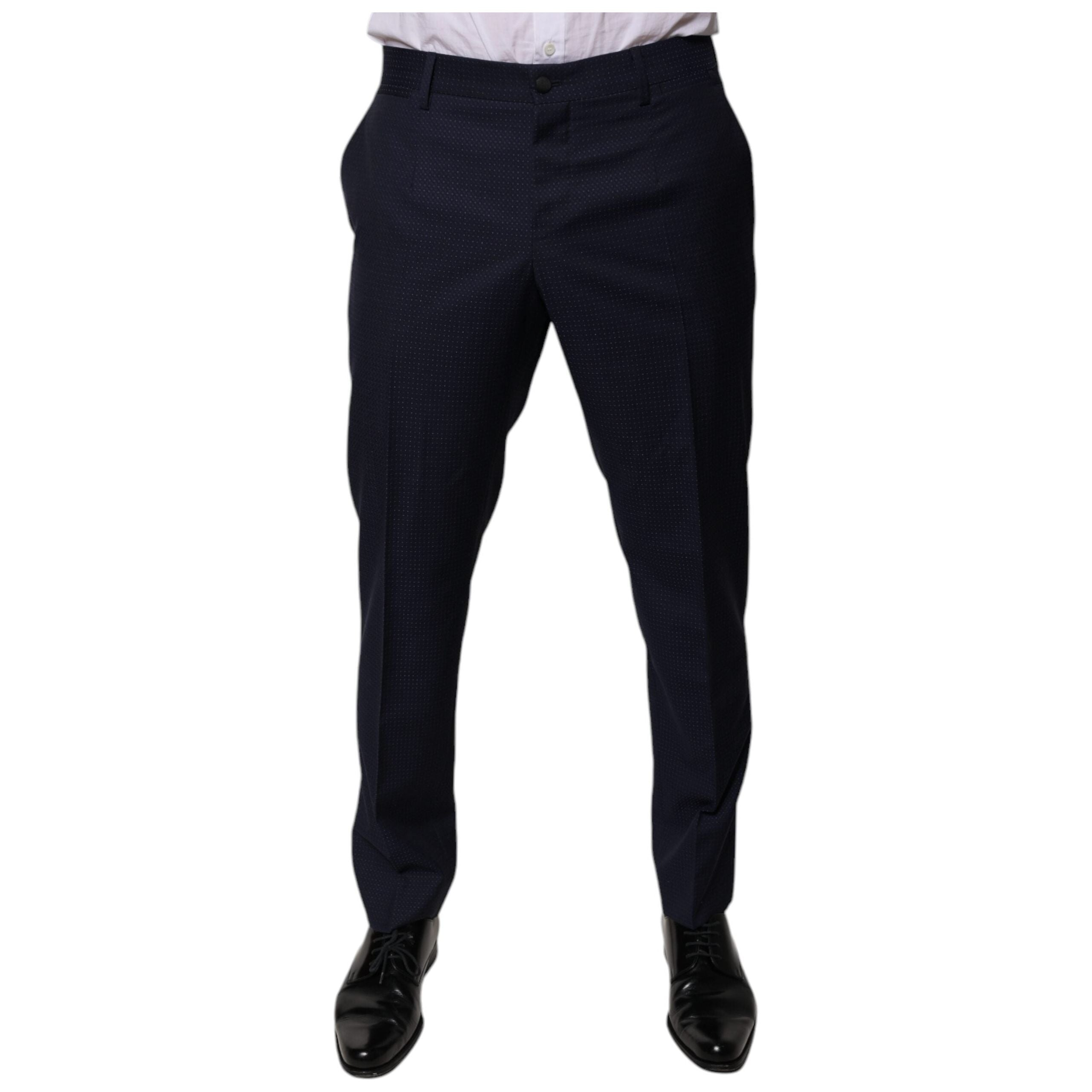 Dolce & Gabbana Dark Blue Cotton Dress Pants