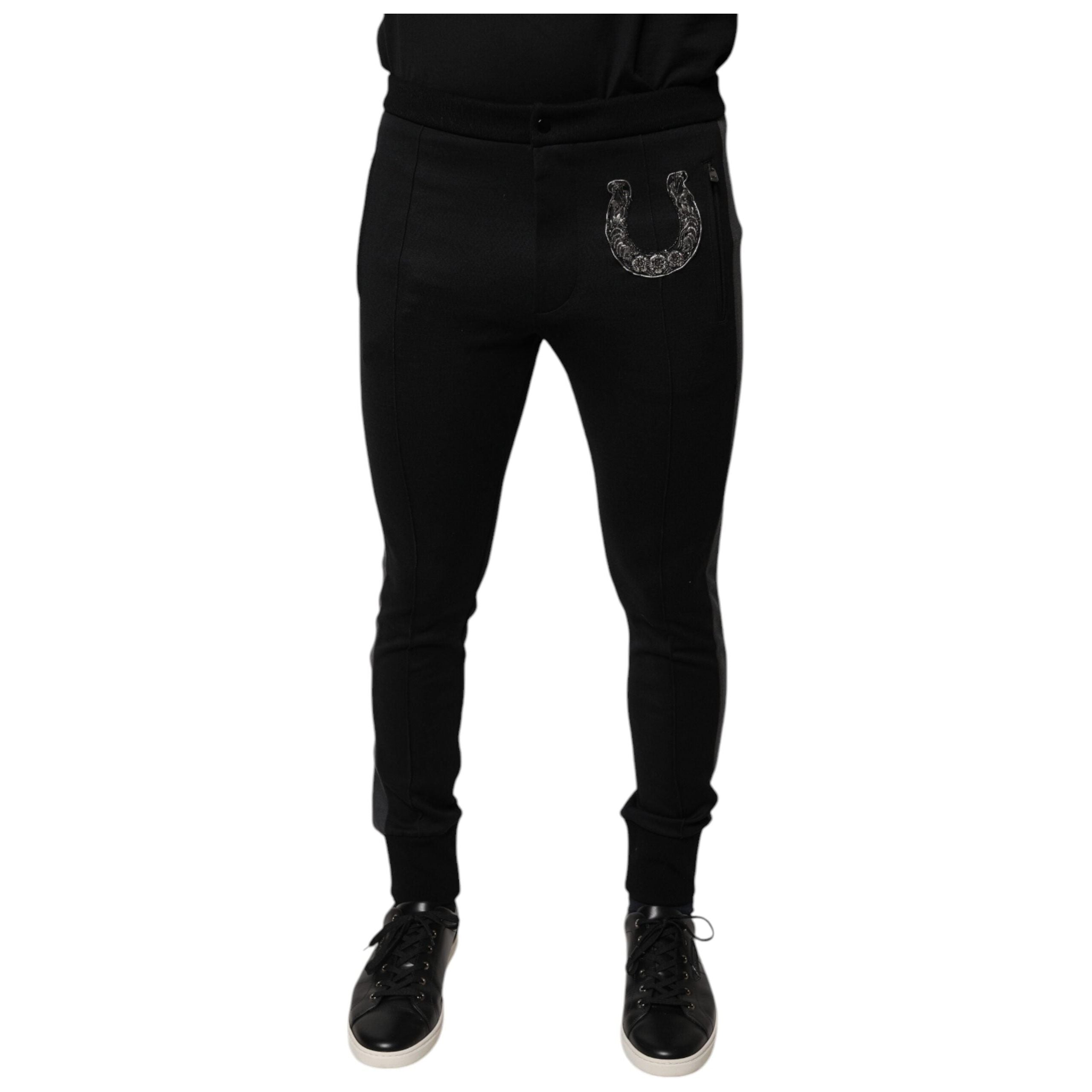 Dolce & Gabbana Black Wool Slim Fit Pants