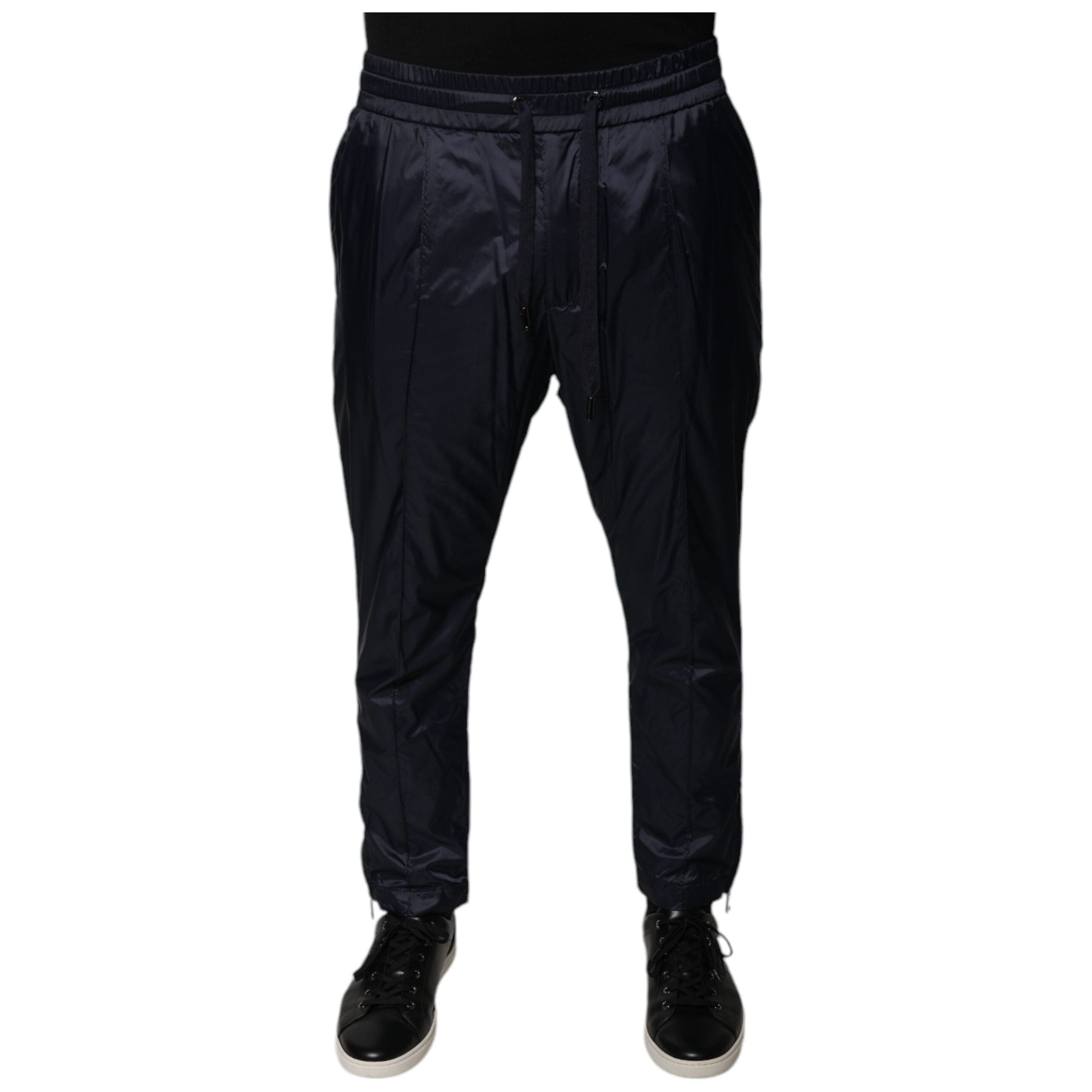 Dolce & Gabbana Dark Blue Cotton Skinny Sweatpants Pants