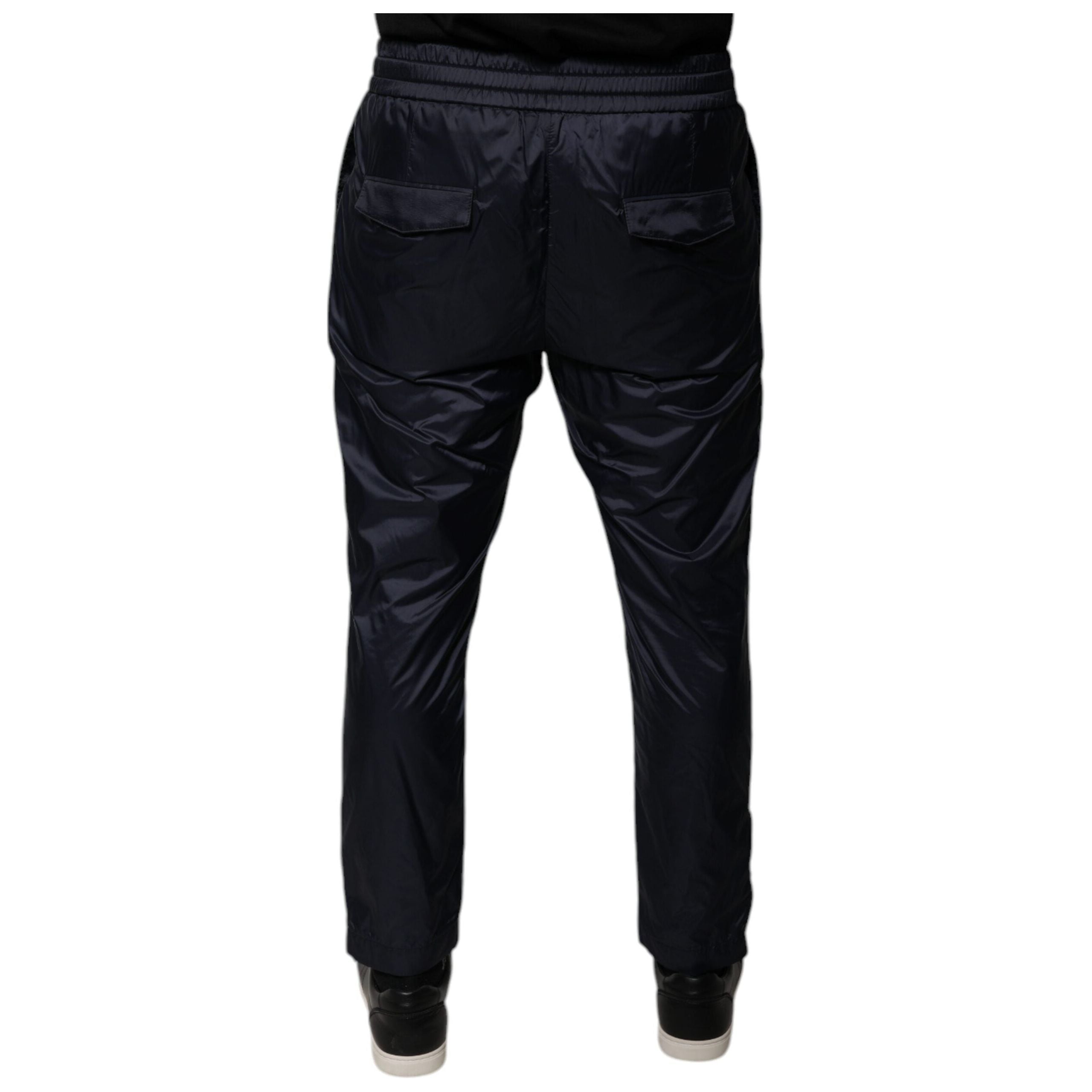 Dolce & Gabbana Dark Blue Cotton Skinny Sweatpants Pants