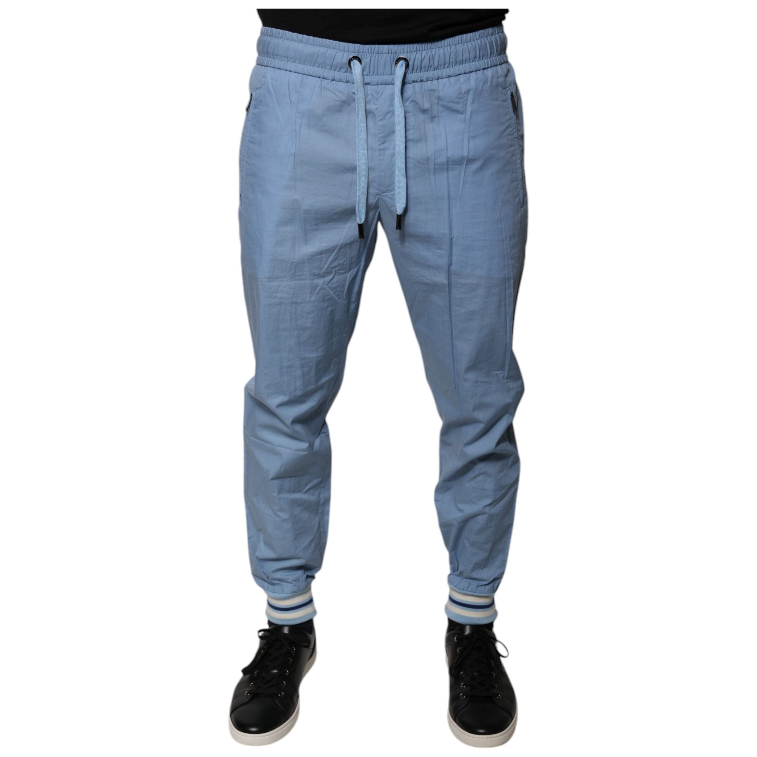 Dolce & Gabbana Blue Cotton Jogger Sweatpants Pants Luxury