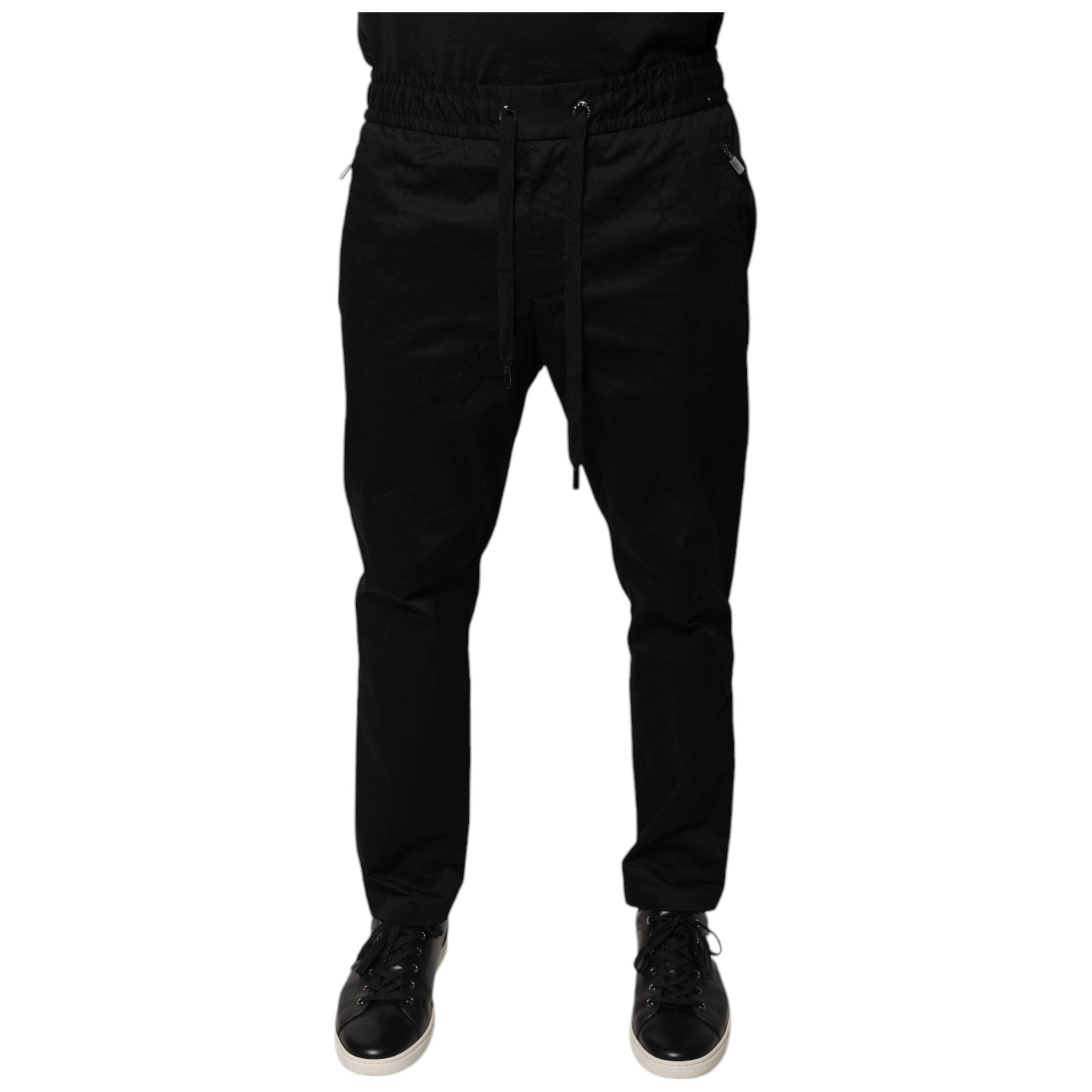 Dolce & Gabbana Black Cotton Stretch Skinny Sweatpants