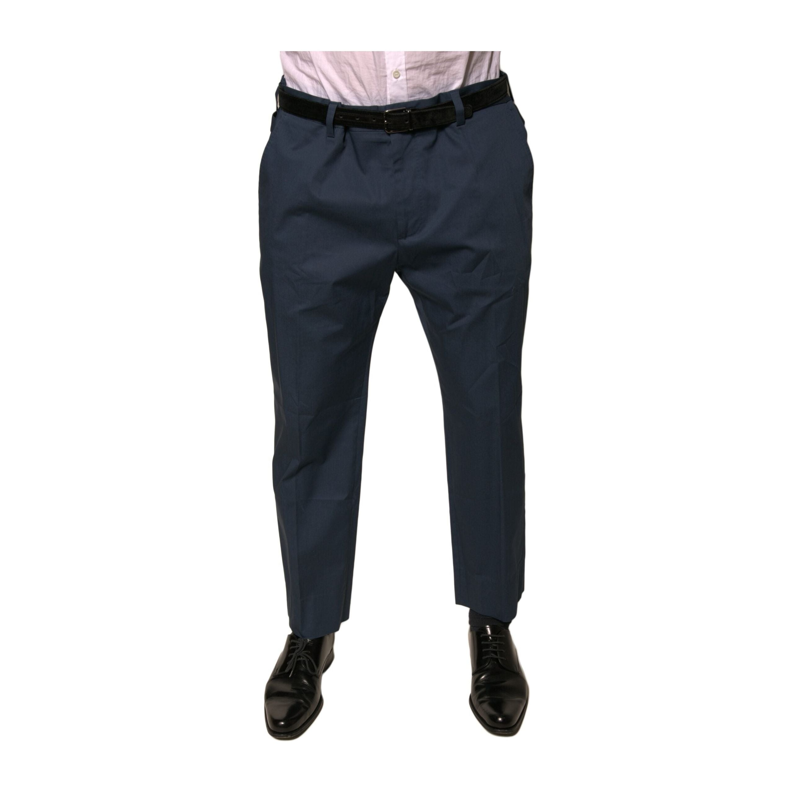 Dolce & Gabbana Blue Cotton Skinny Dress Pants