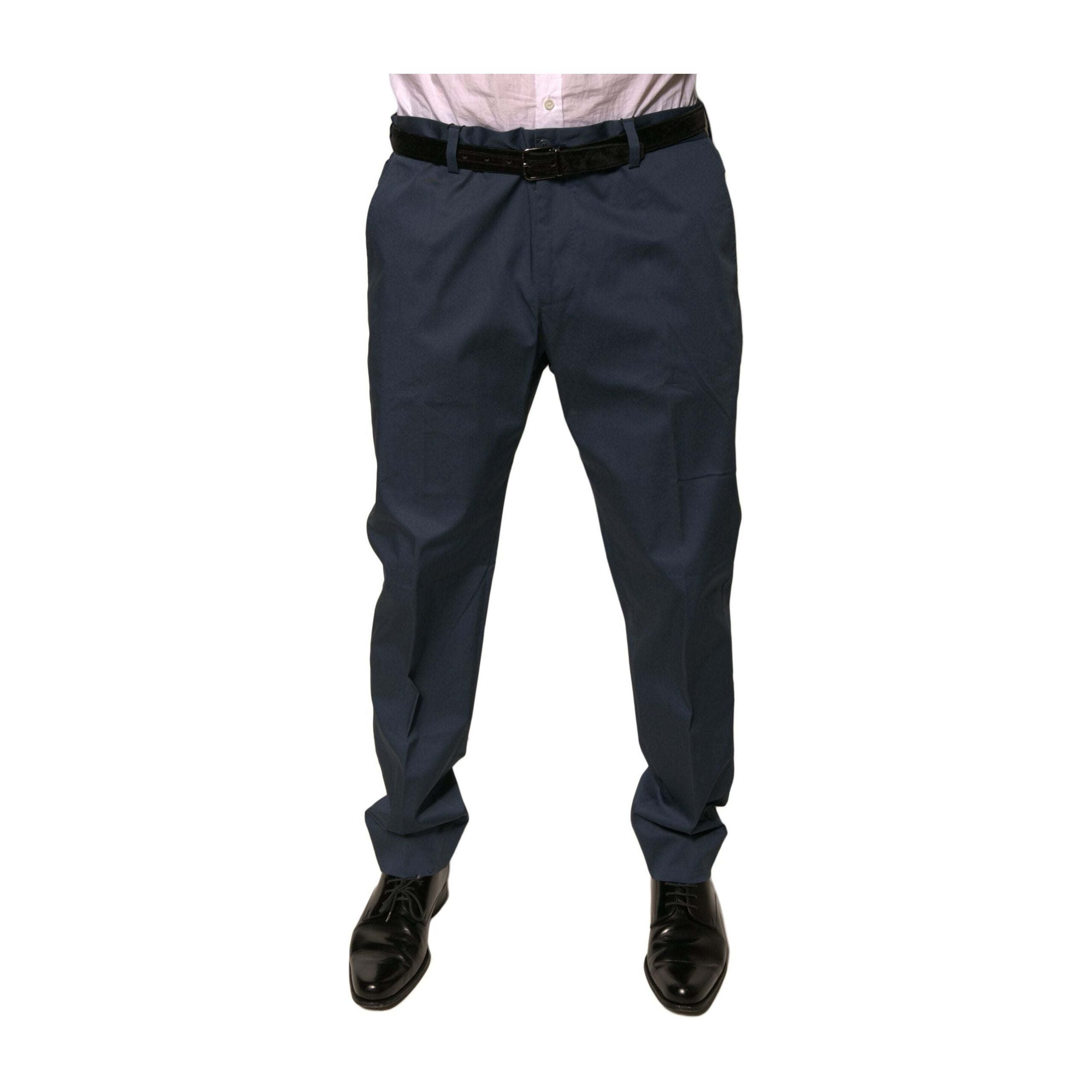 Dolce & Gabbana Dark Blue Cotton Stretch Skinny Dress Pants