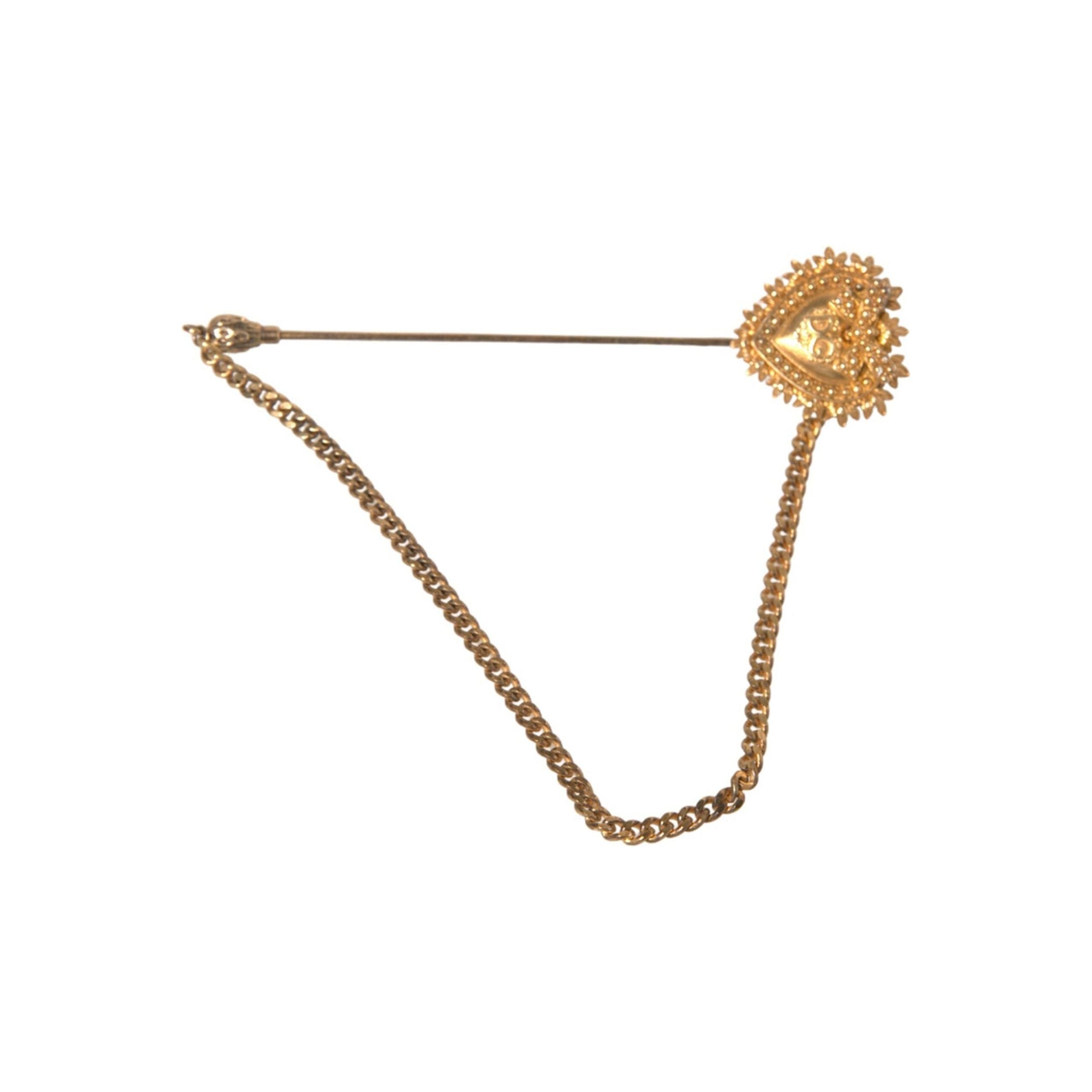 Dolce & Gabbana Gold 925 Sterling Silver Sacred Heart Brooch