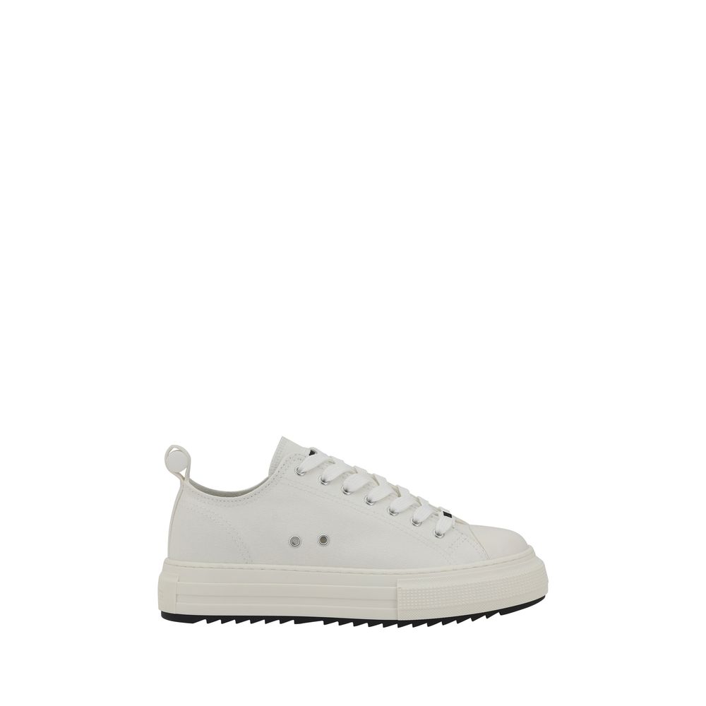 Dsquared² White Leather Sneakers - Urban Sophistication Redefined