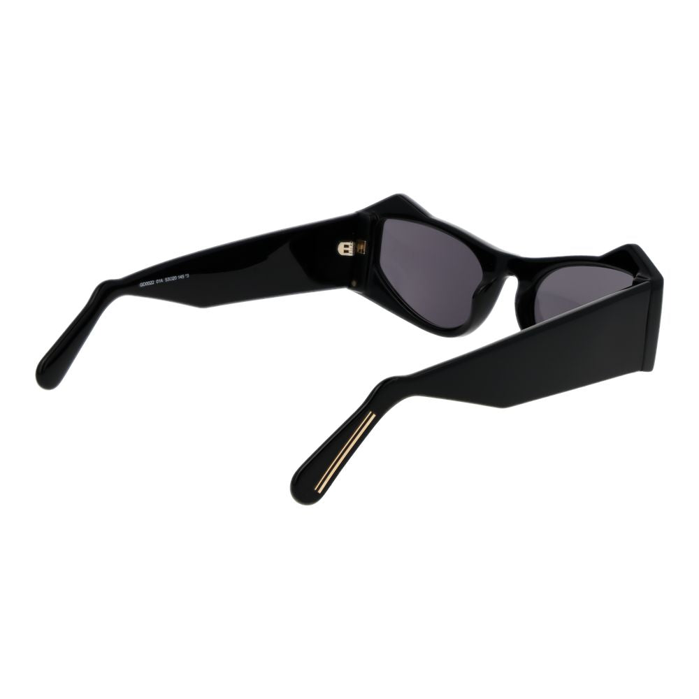GCDS Black Acetate Sunglasses with Cat-Eye Silhouette