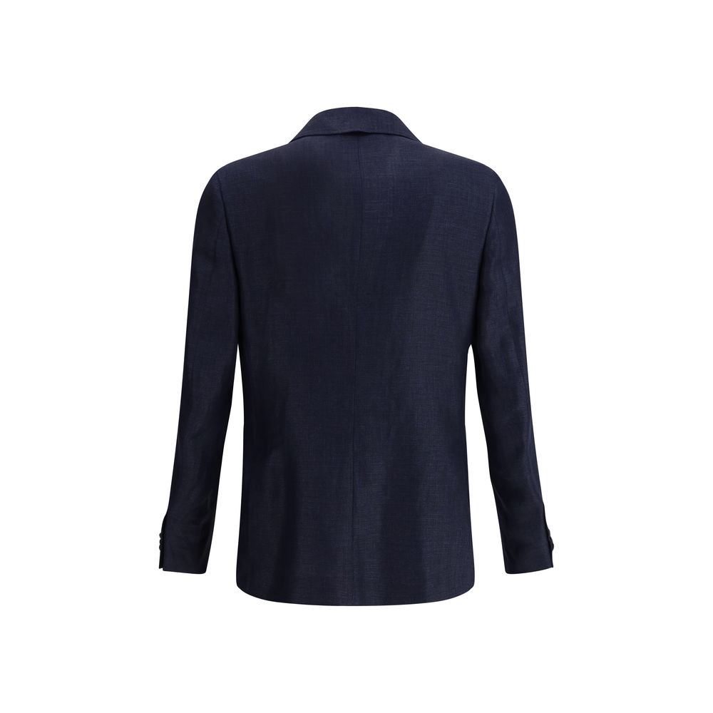 ZEGNA Navy Italian Wool Single-breasted Blazer