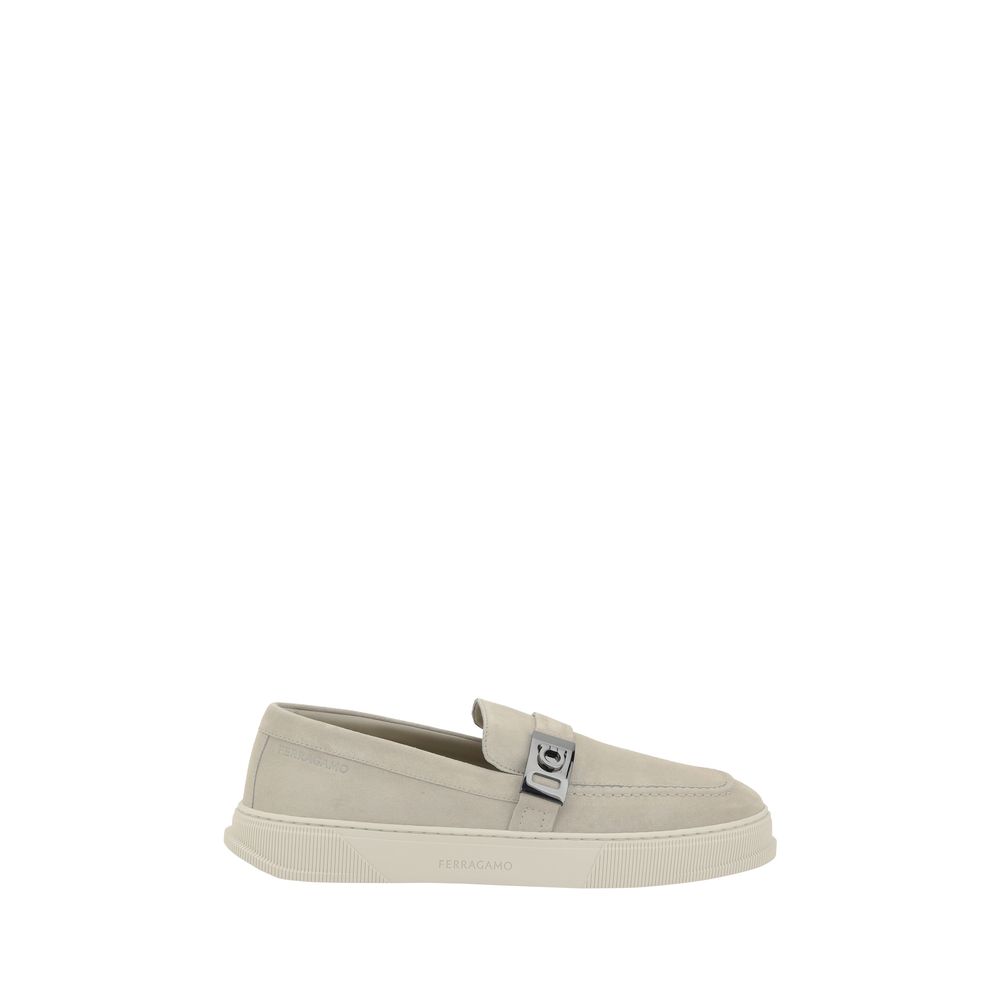 Ferragamo Black Leather Gancini Loafers - Timeless Elegance Redefined
