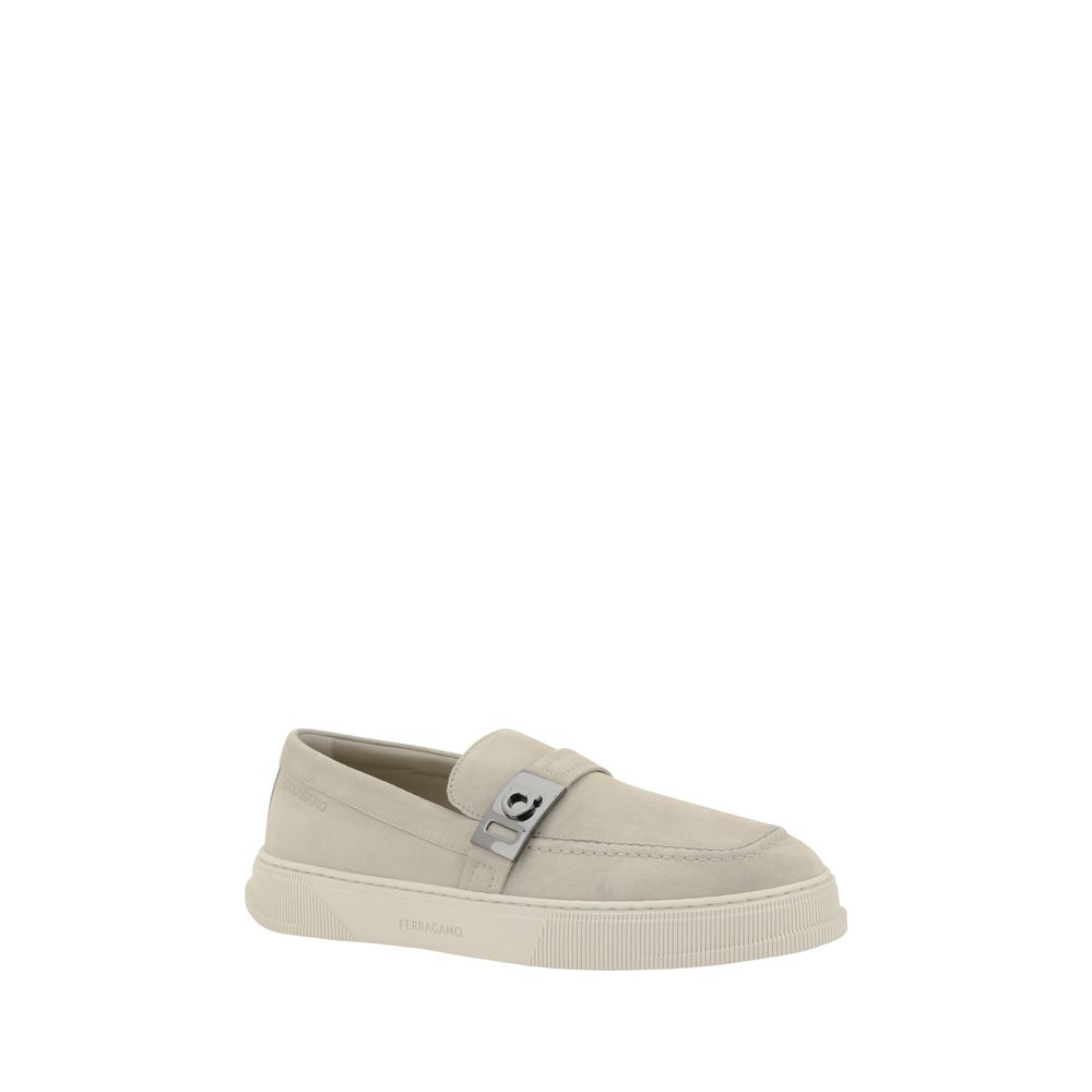 Ferragamo Black Leather Gancini Loafers - Timeless Elegance Redefined