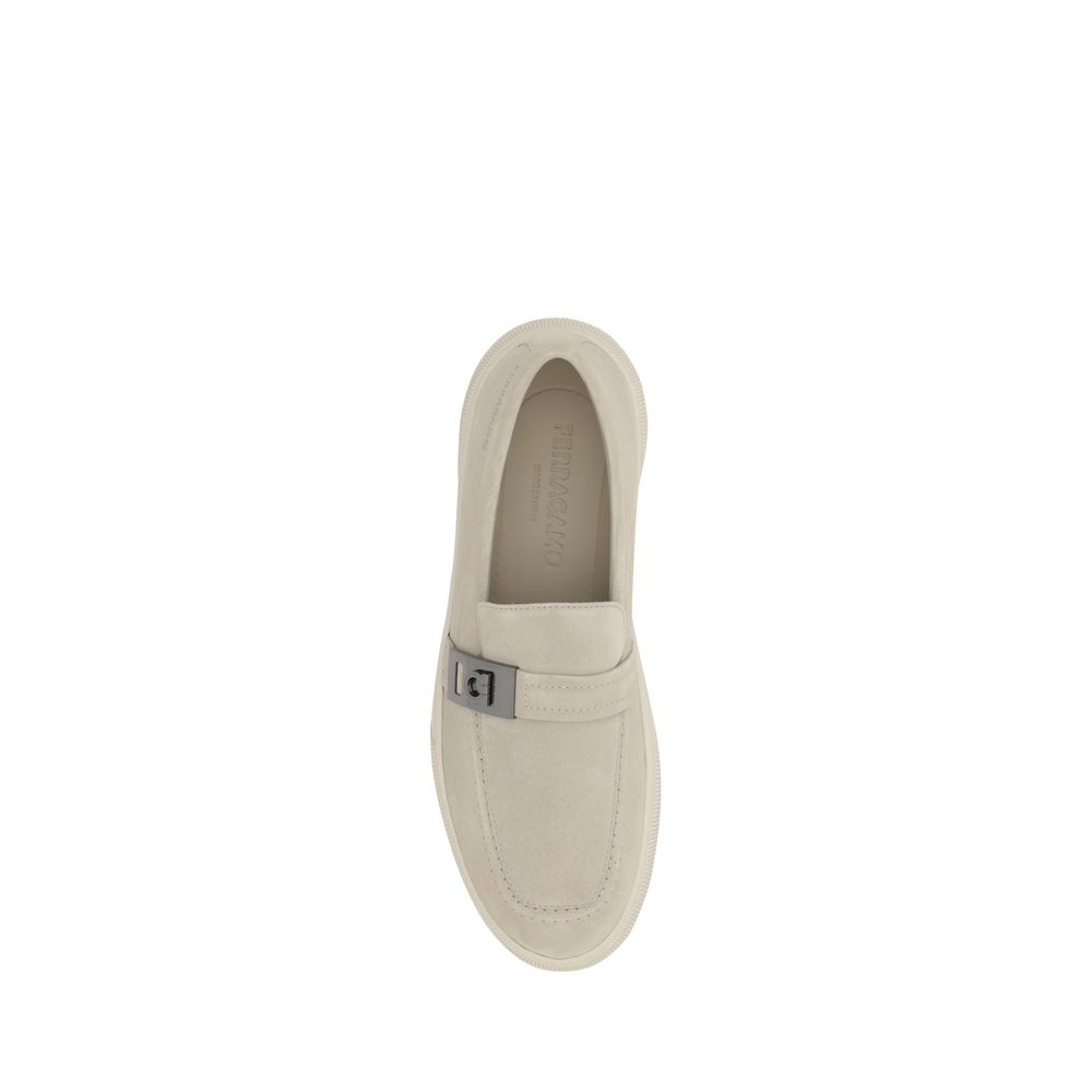 Ferragamo Black Leather Gancini Loafers - Timeless Elegance Redefined