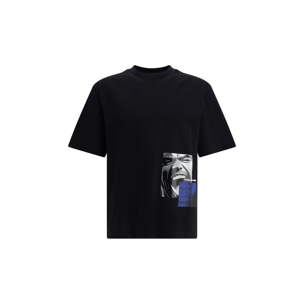 Dsquared² White Cotton T-Shirt with Print for Elevated Casual Style