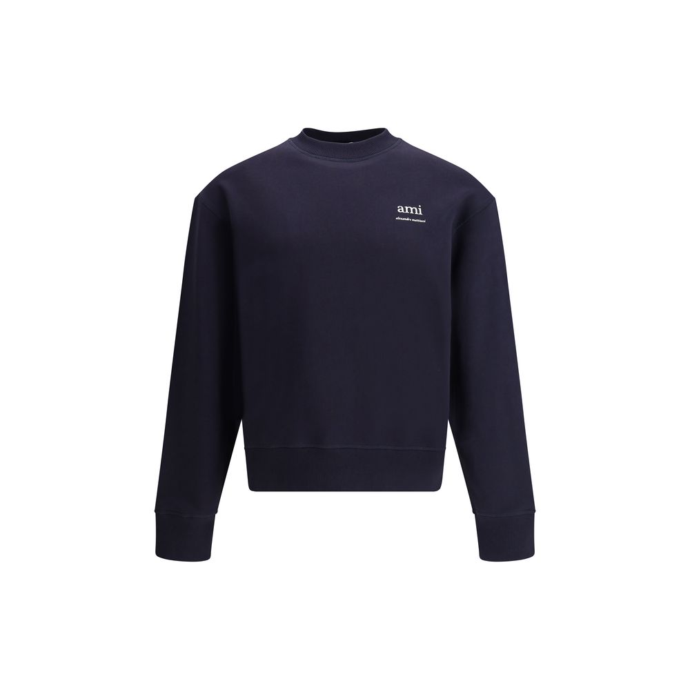 Ami Paris Grey Cotton Blend Sweatshirt in Premium Quality