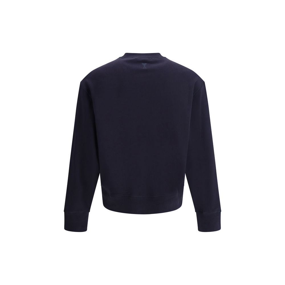 Ami Paris Grey Cotton Blend Sweatshirt in Premium Quality