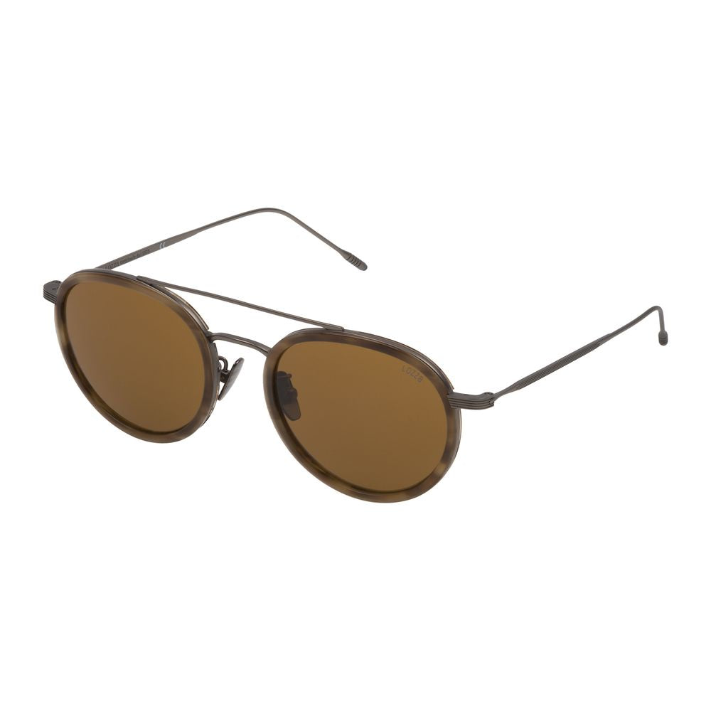 Lozza Brown Metal Sunglasses for Timeless Elegance