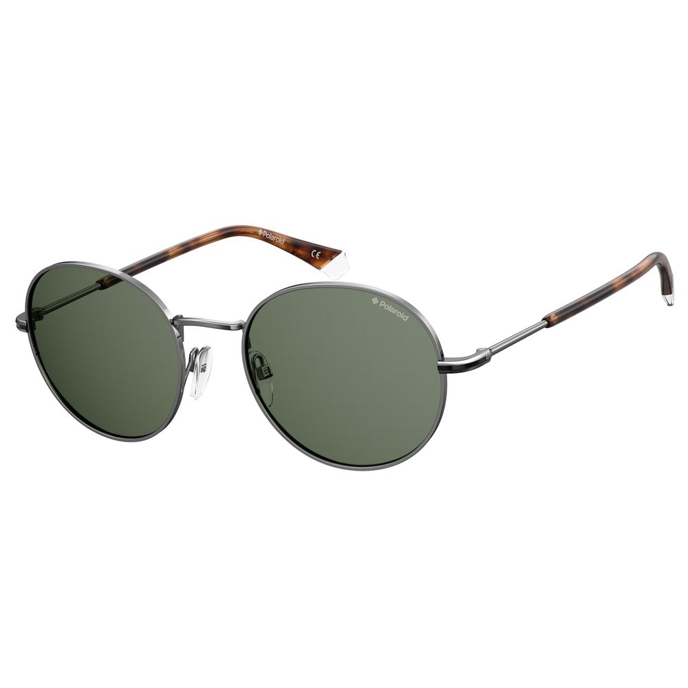 Polaroid Gray Metal Sunglasses with Green Polarized Lenses
