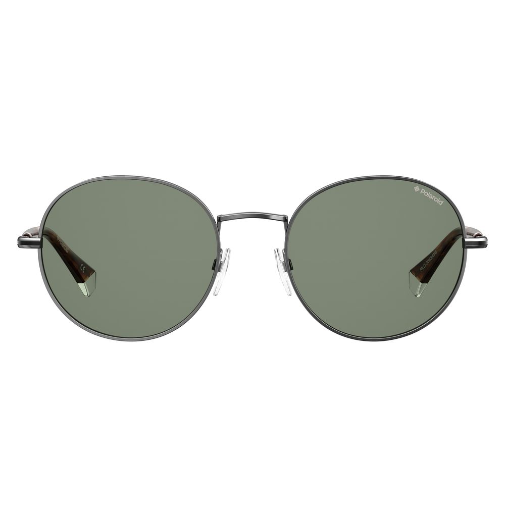 Polaroid Gray Metal Sunglasses with Green Polarized Lenses