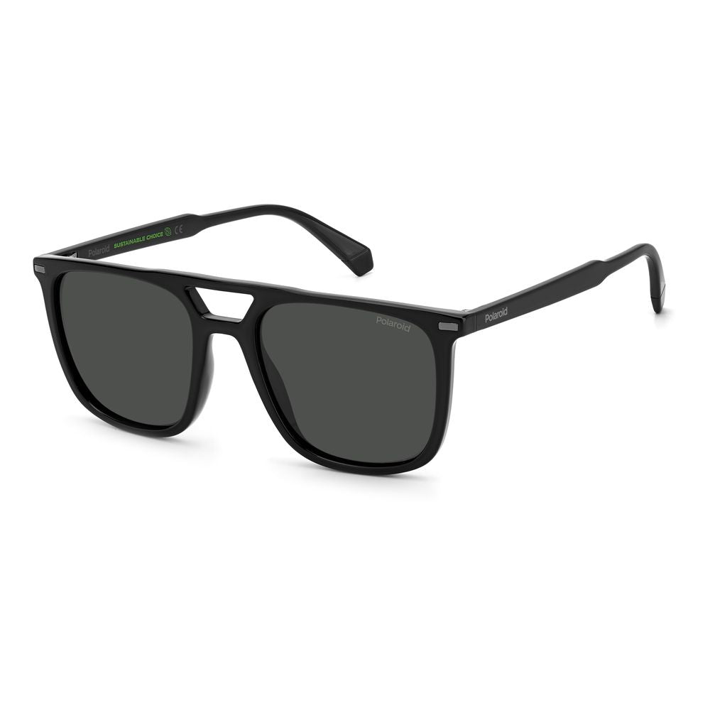 Polaroid Black Sunglasses With Polarized Gray Lenses