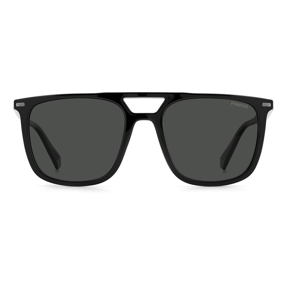 Polaroid Black Sunglasses With Polarized Gray Lenses