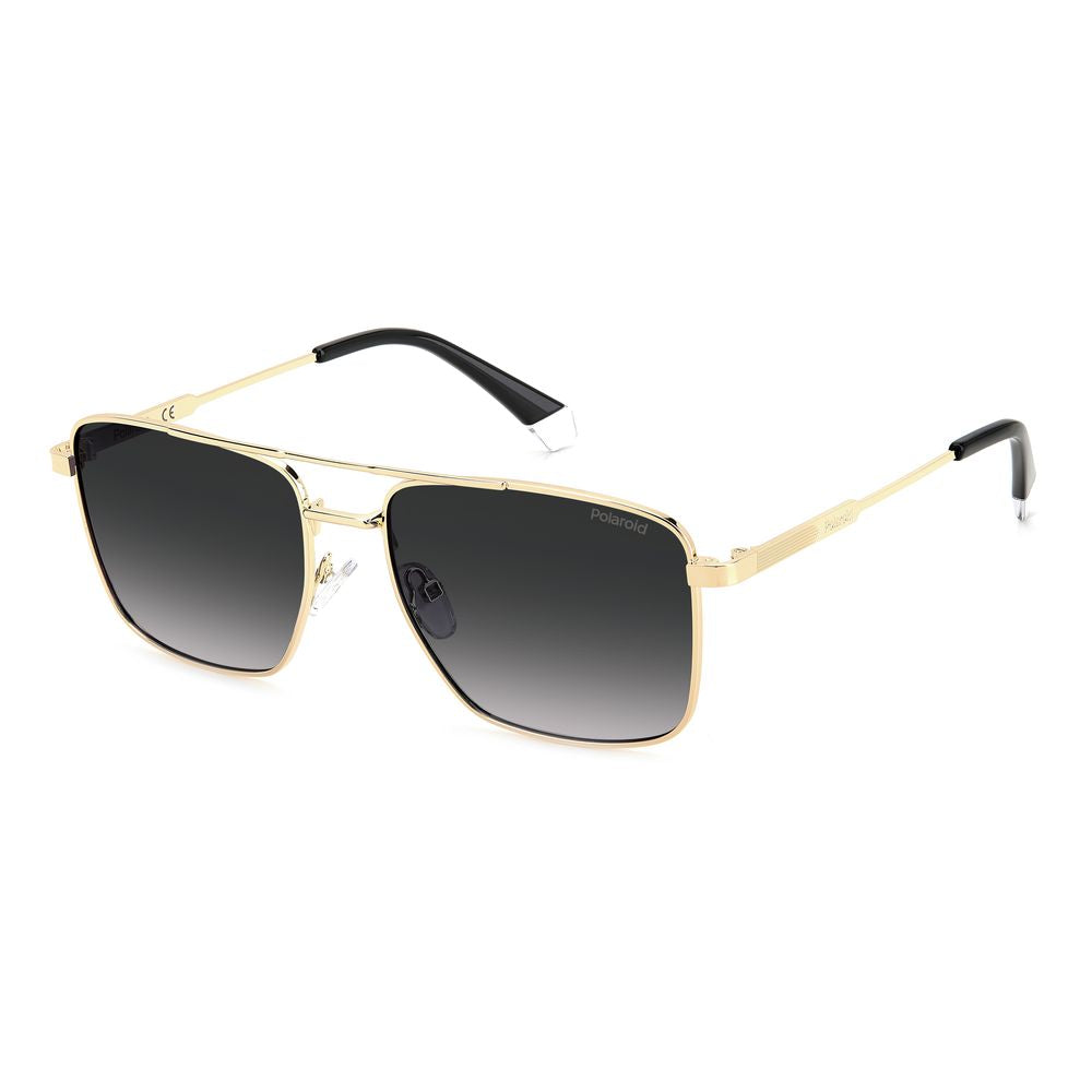 Polaroid Gold Metal Sunglasses with Distinctive Design