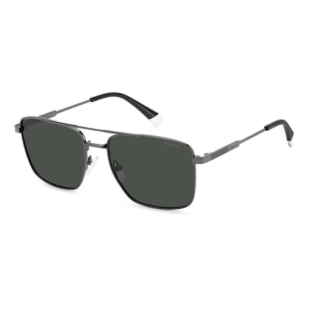 Polaroid Gray Metal Sunglasses with Distinctive Design