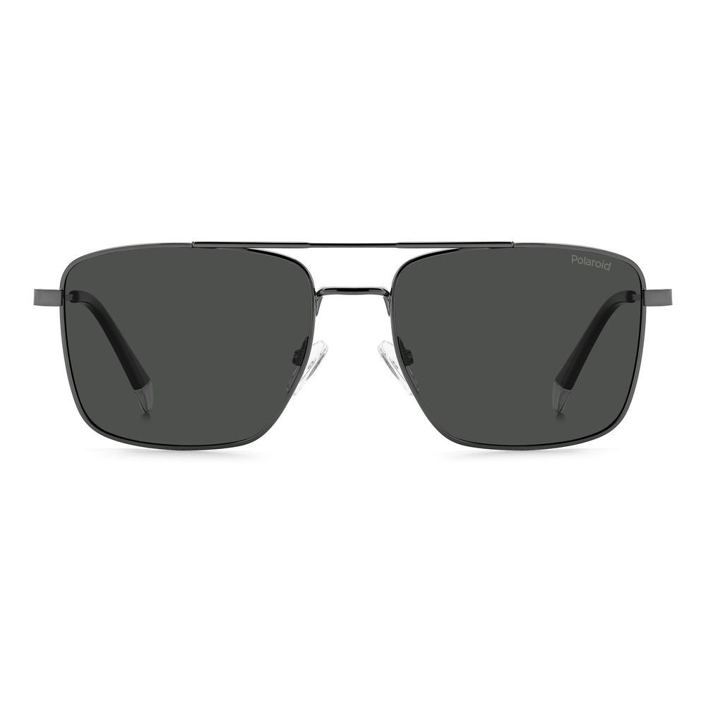 Polaroid Gray Metal Sunglasses with Distinctive Design