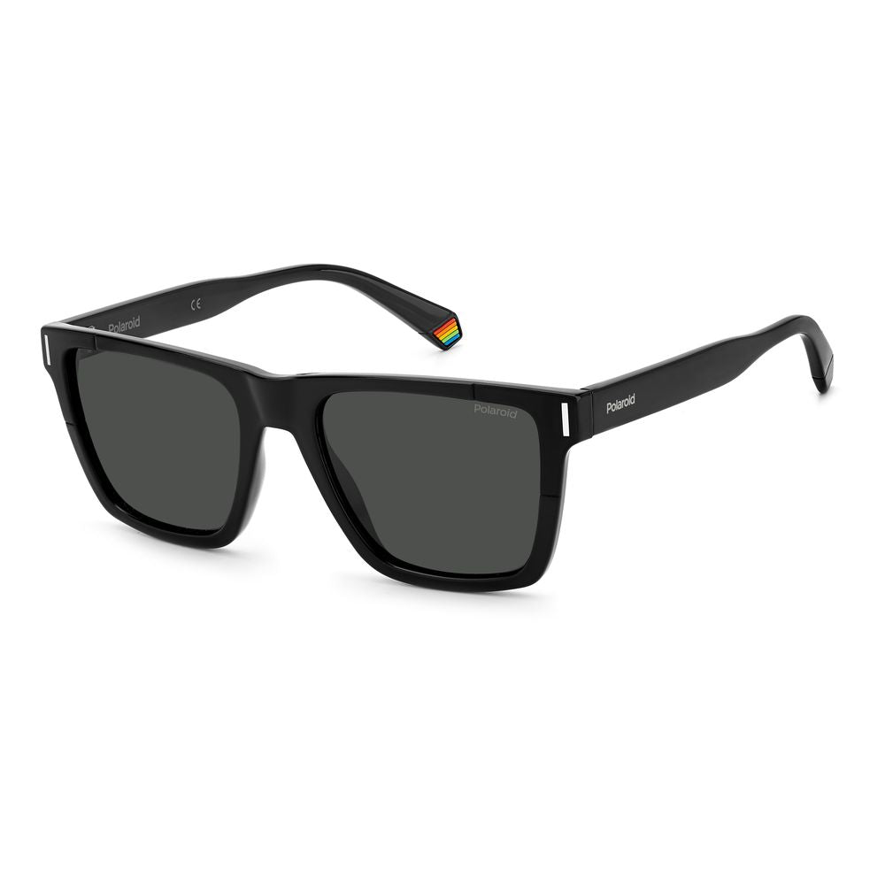 Polaroid Black Acetate Sunglasses with Timeless Elegance