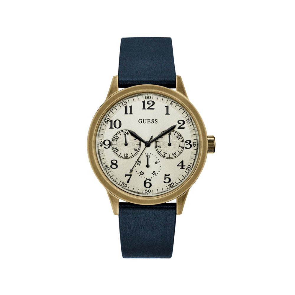 Guess Blue Leather Watch - Sophisticated Timepiece Elegance