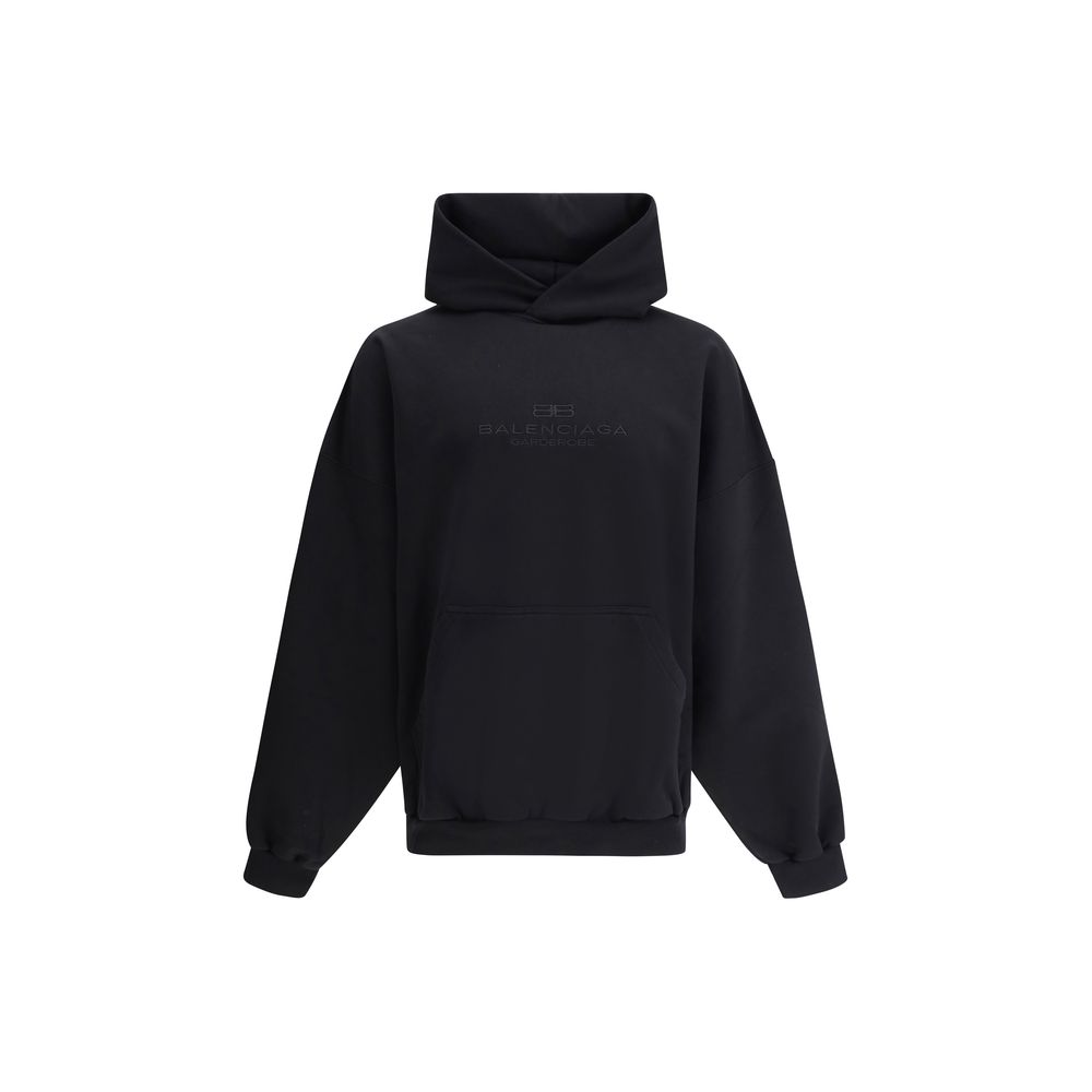 Balenciaga Grey Cotton Oversize Hooded Sweatshirt