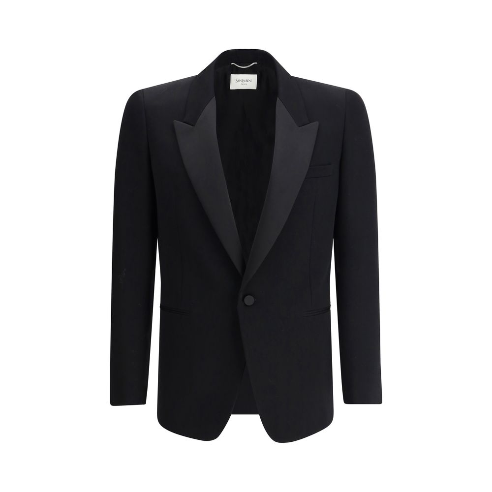 Saint Laurent Navy Wool Blazer Crafted for Timeless Sophistication