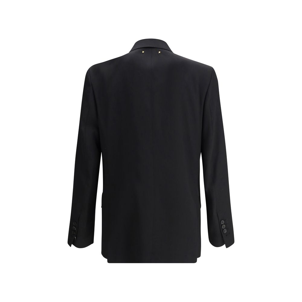 Golden Goose Navy Wool Double-breasted Blazer for Timeless Elegance