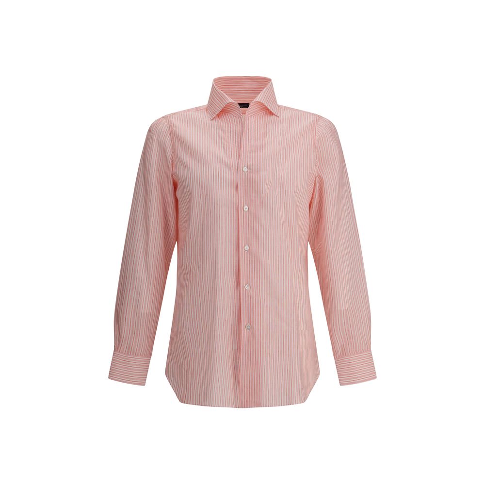 Finamore Blue Striped Shirt in Exquisite Italian Cotton