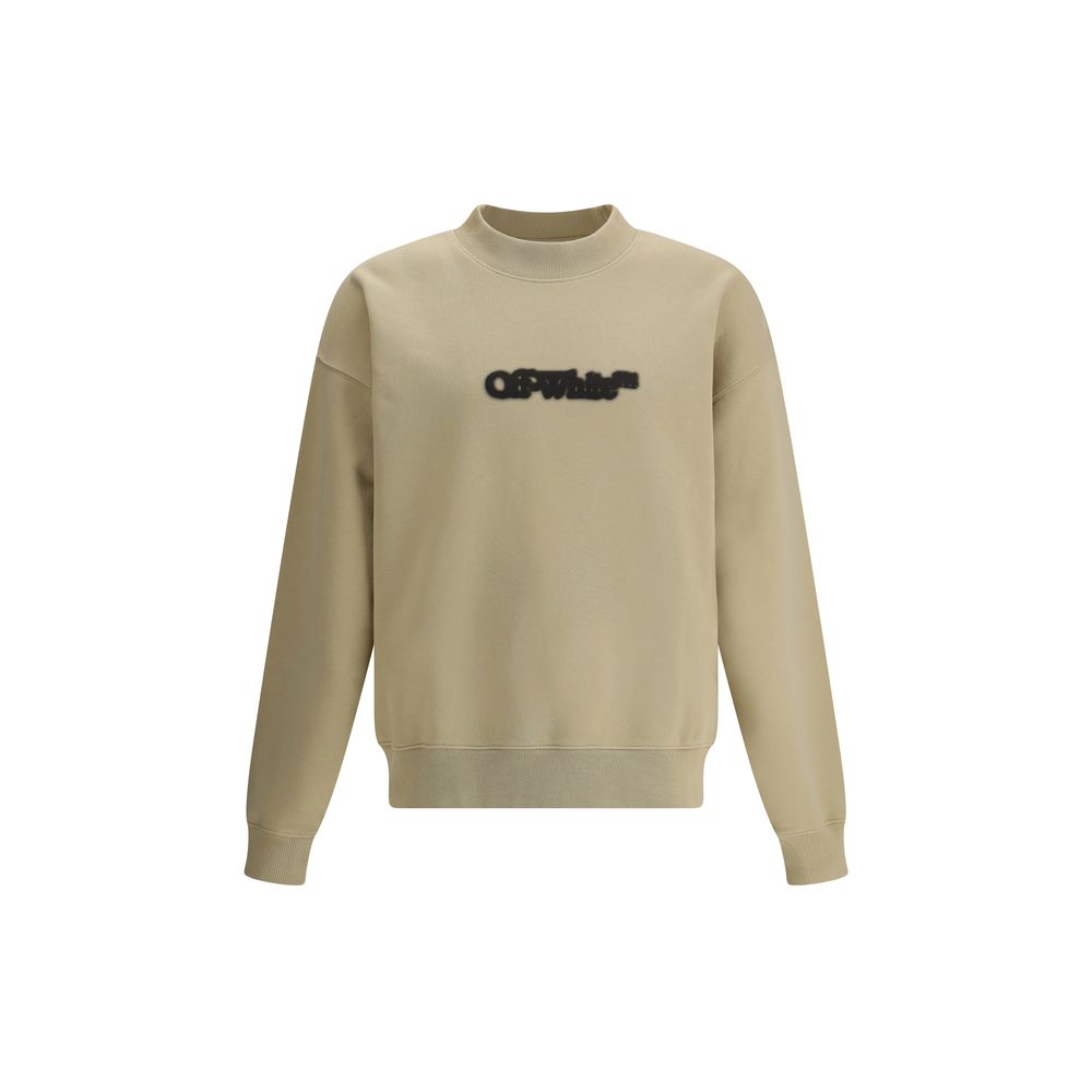 Off-White Black Cotton Sweatshirt for Modern Elegance