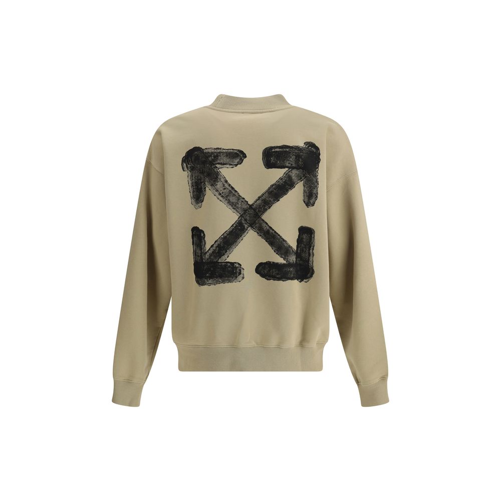 Off-White Black Cotton Sweatshirt for Modern Elegance