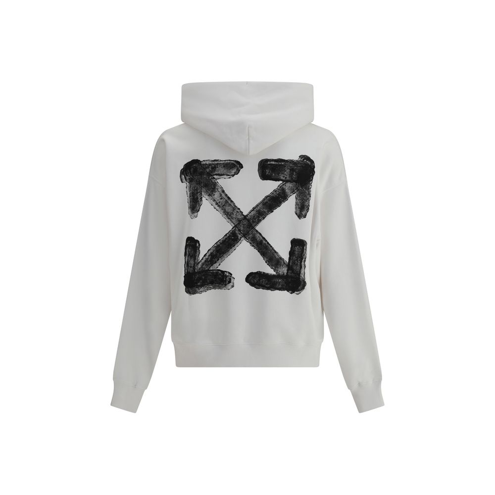 Off-White Black Cotton Hoodie for Elevated Streetwear Style