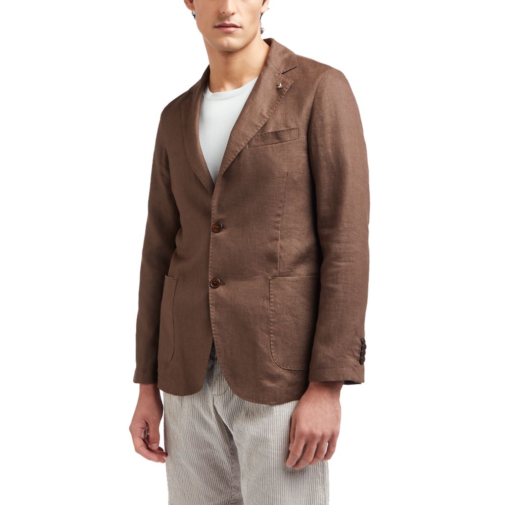 AT.P.CO Brown Linen Blazer for Effortless Sophistication