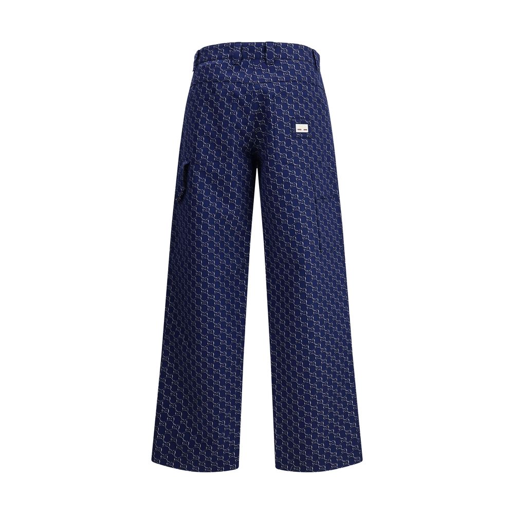Gucci Beige Cotton GG Pattern Pants in Timeless Elegance Design