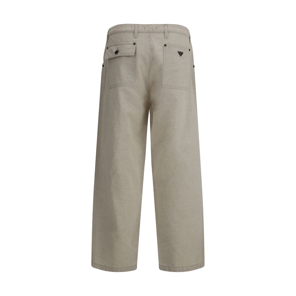 Prada Beige Cotton Baggy Pants: Effortless Luxury for Modern Elegance