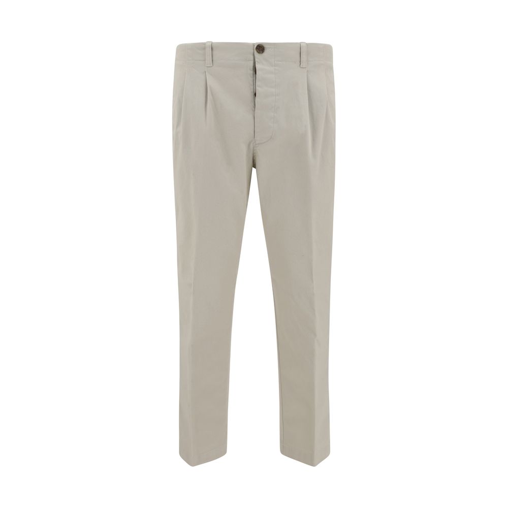 Germano Navy Cotton Pants for Elevated Everyday Elegance