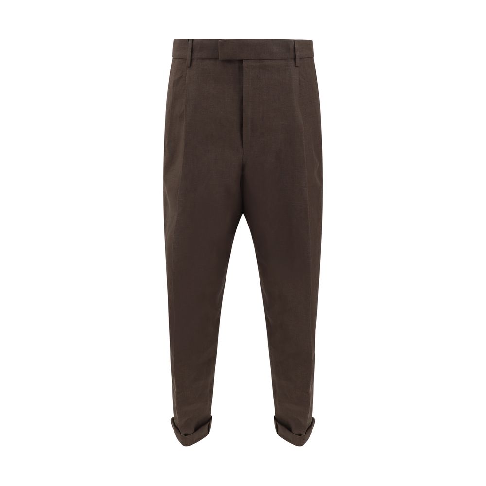 Dolce & Gabbana Beige Linen Pants for Effortless Elegance
