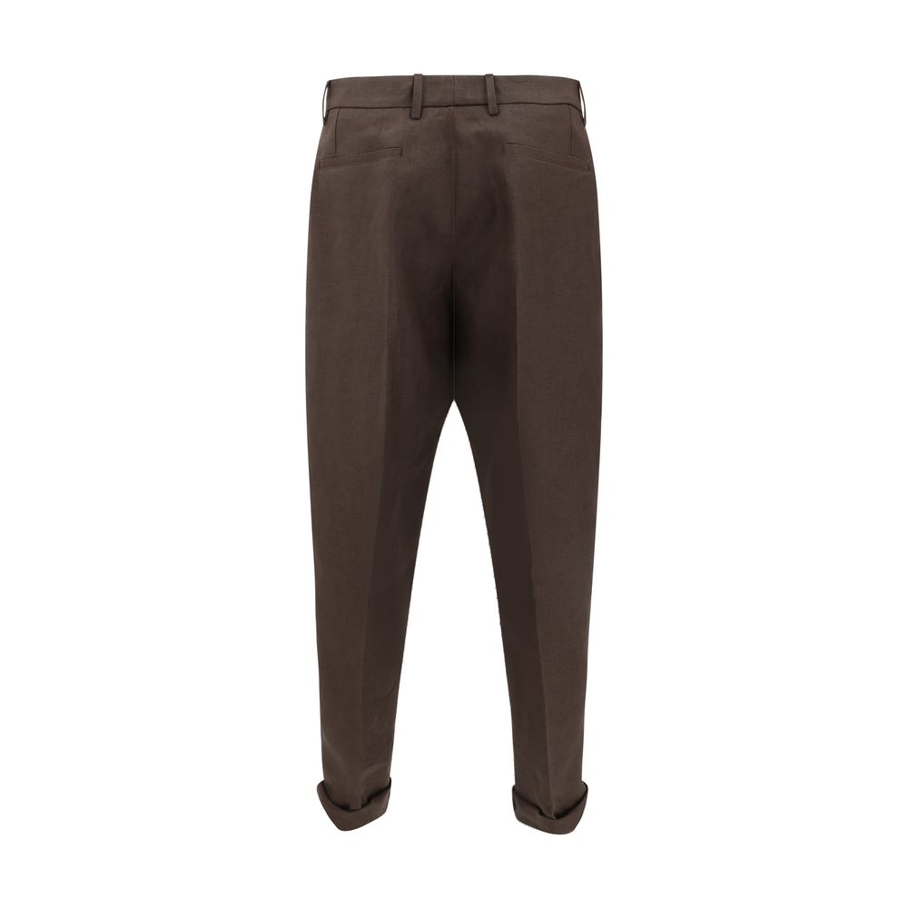 Dolce & Gabbana Beige Linen Pants for Effortless Elegance