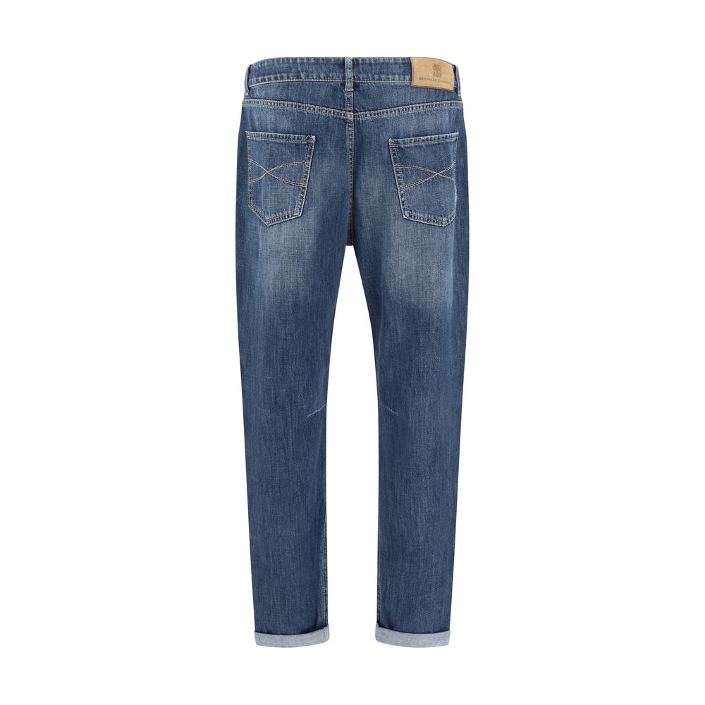 Brunello Cucinelli Beige Cotton Worn-out Pants
