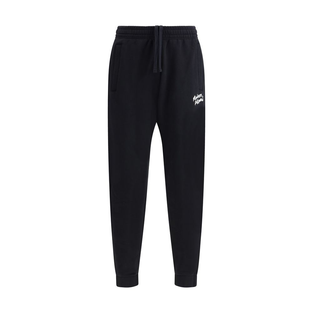 Maison Kitsuné Grey Cotton Sweatpants in Luxe Comfort Design