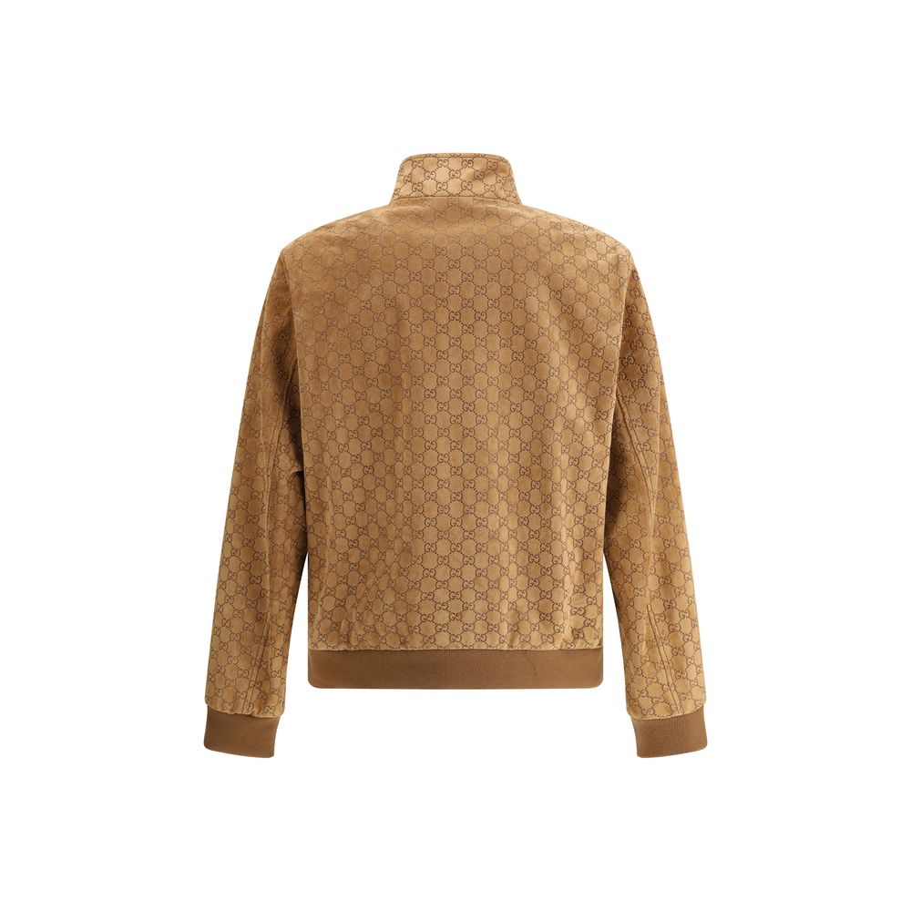Gucci Green Suede Bomber Jacket for Timeless Sophistication