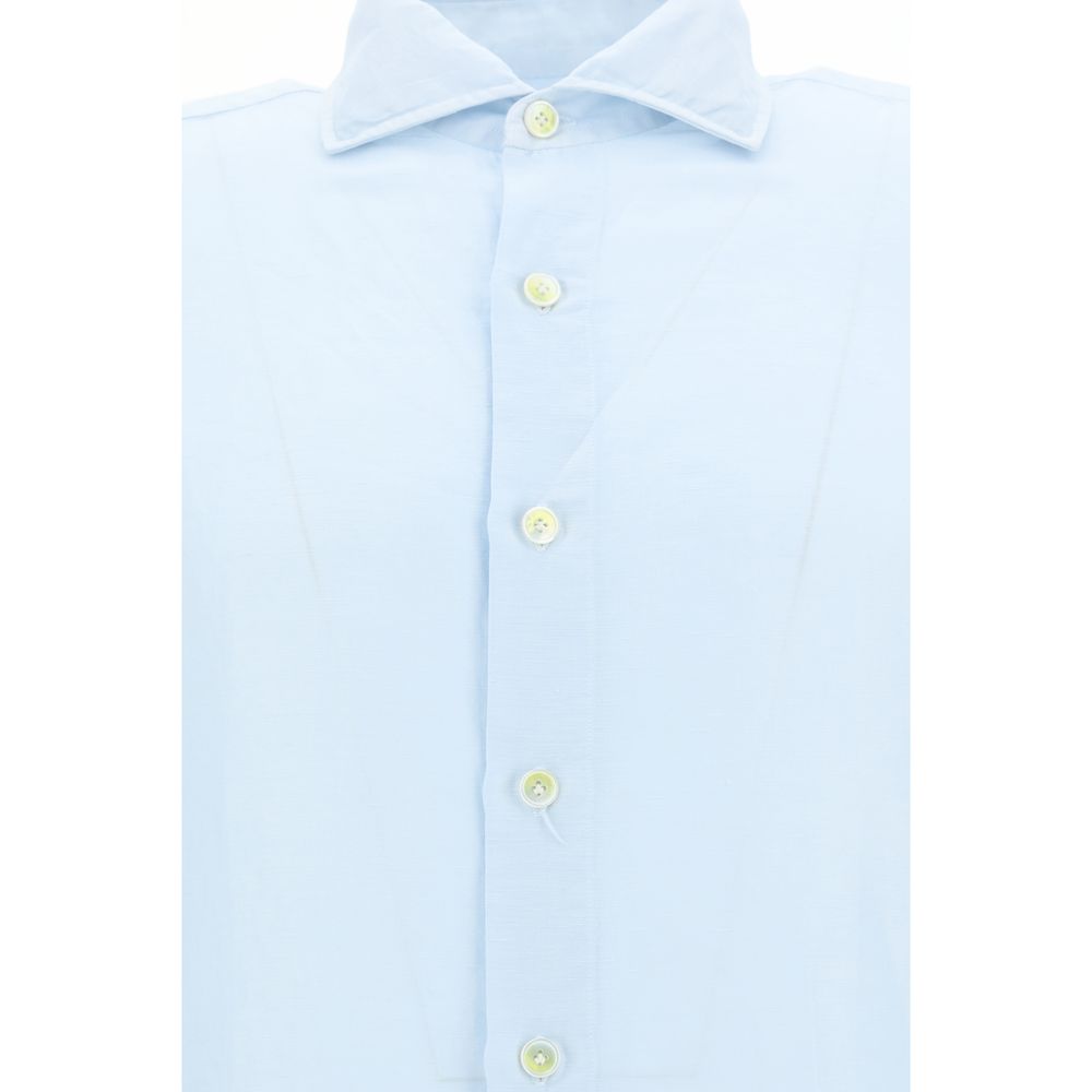 Finamore White Premium Linen Napoli-Zante Shirt