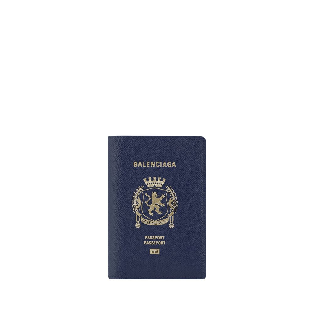 Balenciaga Black Premium Leather Passport Holder