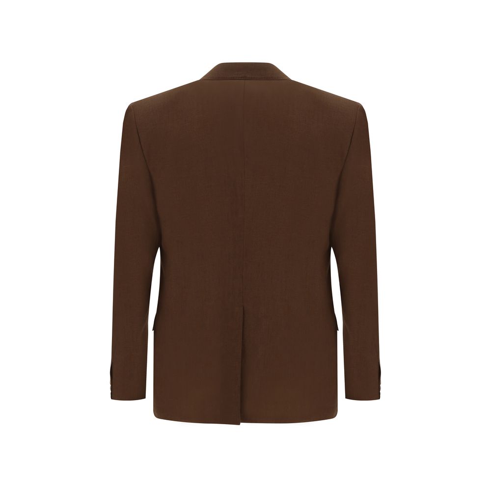 Dolce & Gabbana Black Linen Blazer Jacket in Timeless Monochrome Elegance