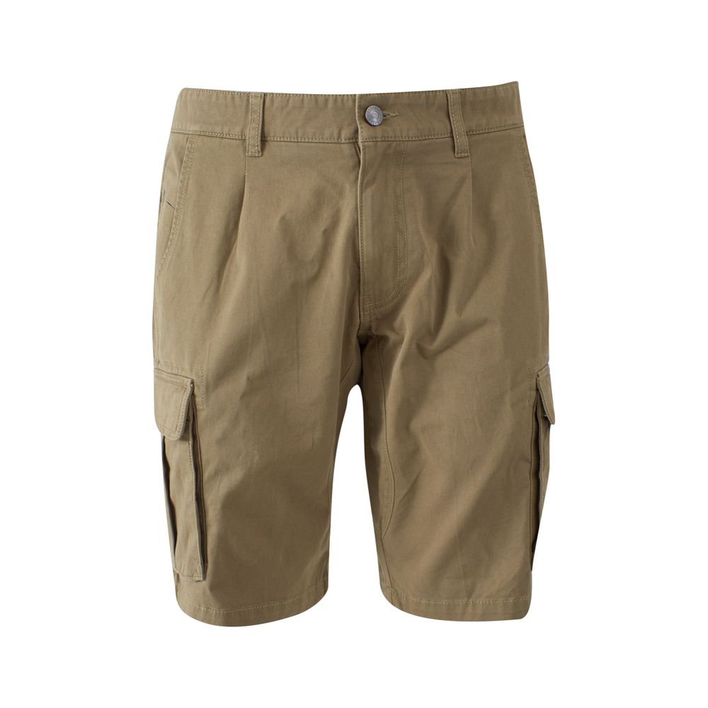 Yes Zee Beige Cotton Bermuda Shorts for Elevated Style